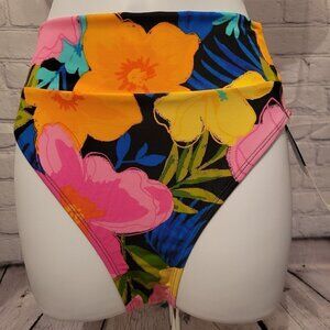 Sundazed Cora Floral-Print High-Waist Bikini Bottoms